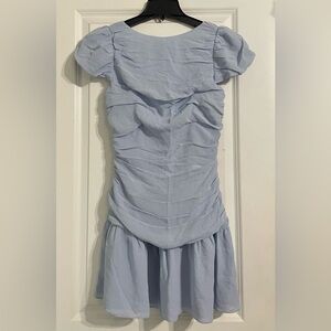 Reformation Baby Blue Ruched Mini Dress Size 4